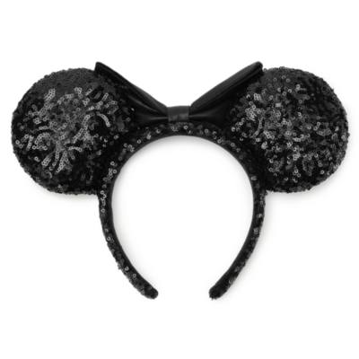 Minnie Mouse Black Sequined Ears Headband for Adults
