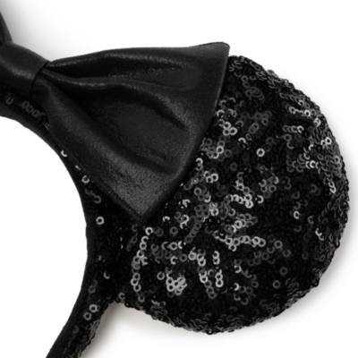 Minnie Mouse Black Sequined Ears Headband for Adults