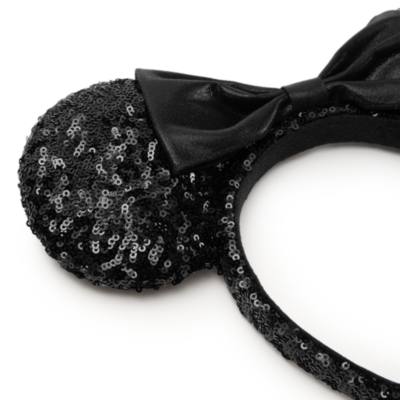 Minnie Mouse Black Sequined Ears Headband for Adults