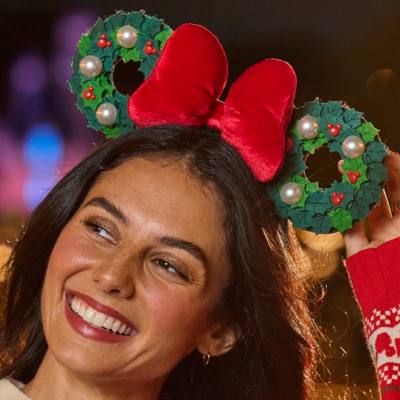 Minnie Mouse Wreath Ears Headband for Adults