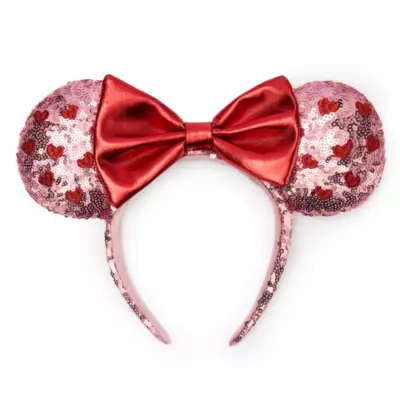 Serre-t&ecirc;te &agrave; oreilles de Minnie avec coeurs et sequins pour adultes