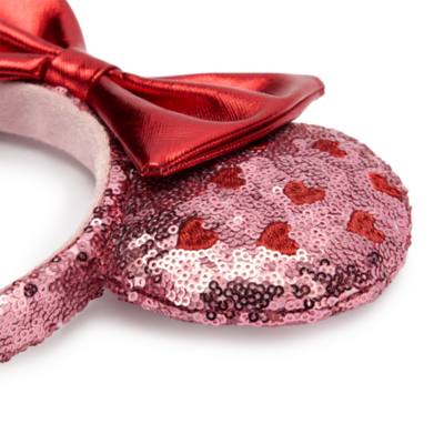 Serre-t&ecirc;te &agrave; oreilles de Minnie avec coeurs et sequins pour adultes