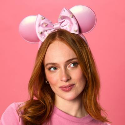 Serre-t&ecirc;te &agrave; oreilles de Minnie avec perles pour adultes, Rose Pearl