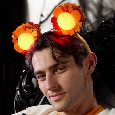 Mickey Mouse Pumpkin Ears Headband for Adults