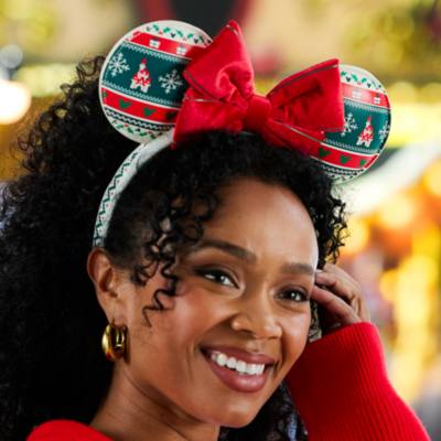 Minnie Mouse Fair Isle Christmas Ears Headband for Adults