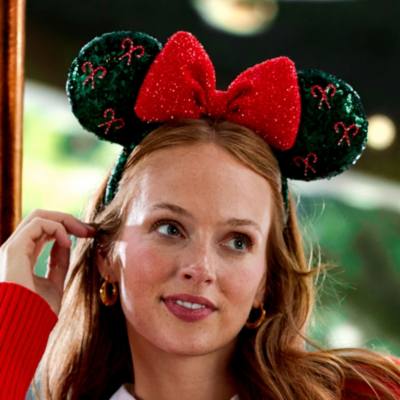 Minnie Mouse Candy Cane Ears Headband for Adults