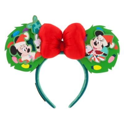 Loungefly Oreilles de Noël Mickey et Minnie pour adultes