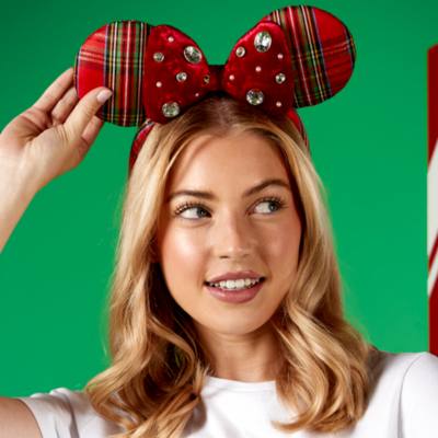 Diadema orejas a cuadros Minnie Mouse para adultos, Disney Parks