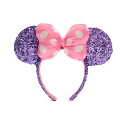 Walt Disney World Minnie Mouse Pink and Purple Sequin Ears Headband For Adults