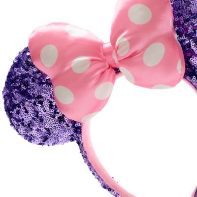 Walt Disney World Minnie Mouse Pink and Purple Sequin Ears Headband For Adults