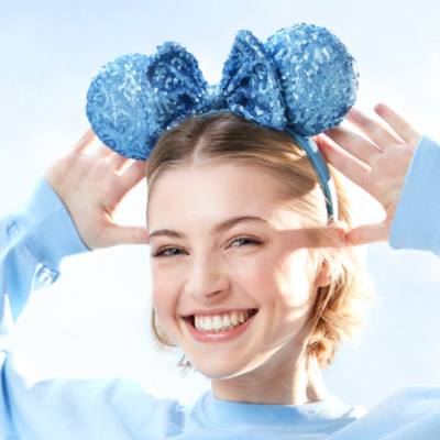 Loungefly Minnie Mouse Blue Hydrangea Colour Story Ears Headband For Adults