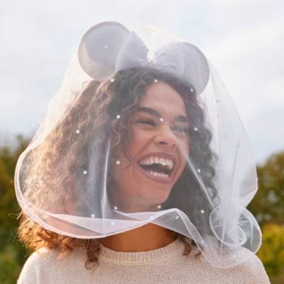 Minnie Mouse Bride Ears Headband For Adults