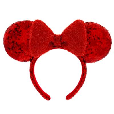 Minnie Mouse Red Sequined Ears Headband for Adults