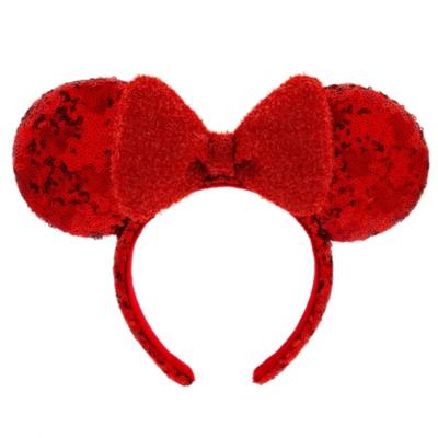 Minnie Mouse Red Sequined Ears Headband for Adults