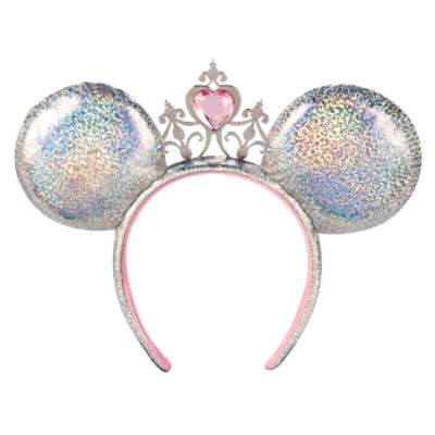 Disney Princess Iridescent Ears Headband With Tiara For Adults