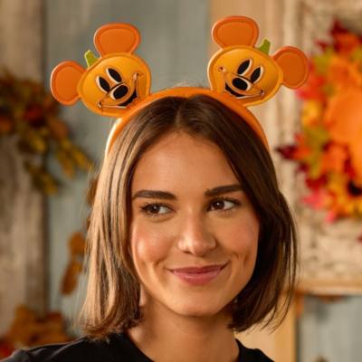 Mickey Mouse Halloween Jack-o'-Lantern Ears Headband For Adults