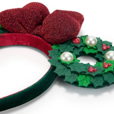 Mickey Mouse Christmas Wreath Ears Headband for Adults