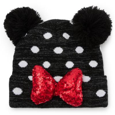 Minnie Mouse Black Beanie For Adults