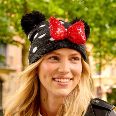 Minnie Mouse Black Beanie For Adults