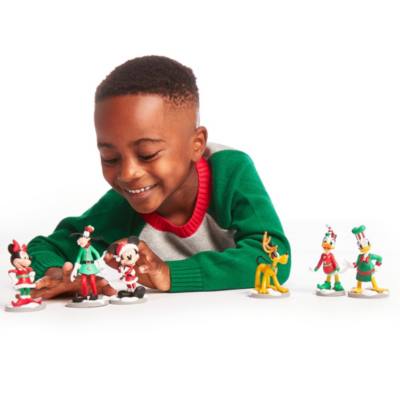 Disney Store Mickey and Friends Christmas Figurine Playset
