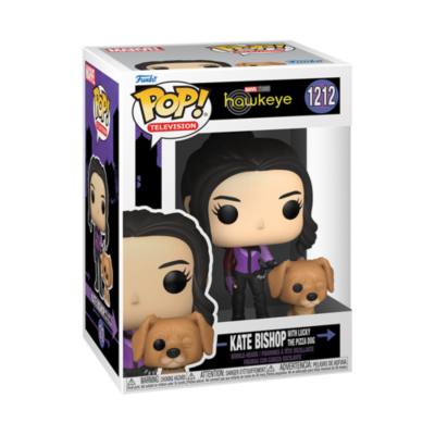 Funko Pop! figura vinilo Kate Bishop con Lucky, el perro pizza