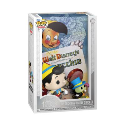 Funko Figurines Pinocchio et Jiminy Cricket Pop! en vinyle avec affiche du film Disney100