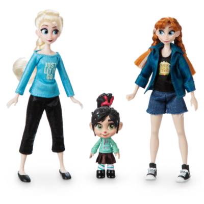 Set de munecas en miniaturas Anna Elsa y Vanellope Ralph rompe Internet Disney Store Disney Store