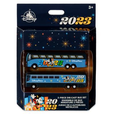 Disney Parks Mickey and Friends 2023 Die-Cast Bus Set