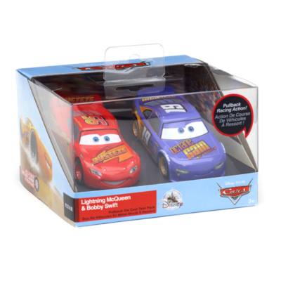 Veh&iacute;culos a escala Rayo McQueen y Bobby Swift, Disney Store (2 u.)