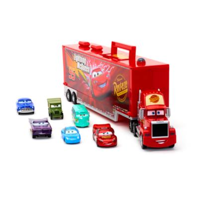 Camión transportador de coches con motor fricción disney store pixar cars