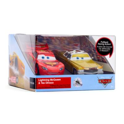 Set veh&iacute;culos a escala Rayo McQueen y Tex Dinoco, Disney Store (2 u.)