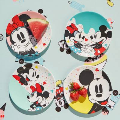 Mickey and Minnie Disney Eats Plates, Set of 4