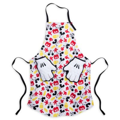 Disney Store Mickey Mouse Apron and Oven Mitts Set For Adults
