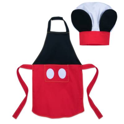 Conjunto infantil delantal y gorro de chef Mickey Mouse, disney Eats, Disney Store