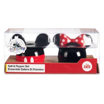 Disney Mickey & Minnie Salz- Und Pfefferstreuer Set | Rot | Offiziell Lizenziert | Inkl. Aufkleber