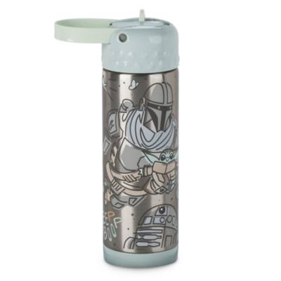 Star Wars: The Mandalorian Stainless Steel Water Bottle with Built-In Straw