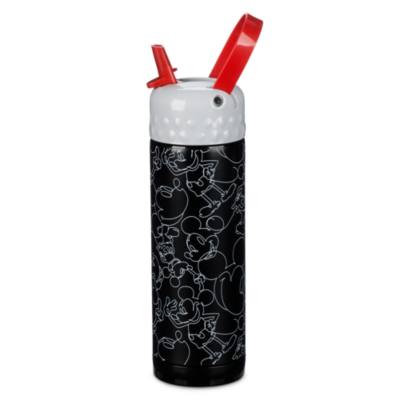 Mickey Mouse Stainless Steel Water Bottle with Built-In Straw