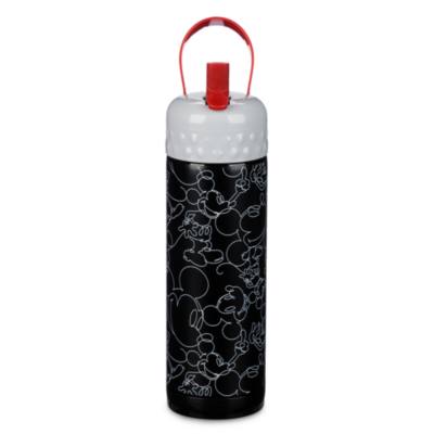 Mickey Mouse Stainless Steel Water Bottle with Built-In Straw