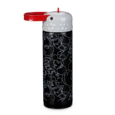 Mickey Mouse Stainless Steel Water Bottle with Built-In Straw