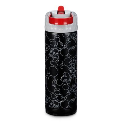 Mickey Mouse Stainless Steel Water Bottle with Built-In Straw