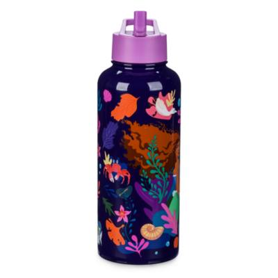Disney Store The Little Mermaid Stainless Steel Water Bottle with Built-In Straw, Live Action Film