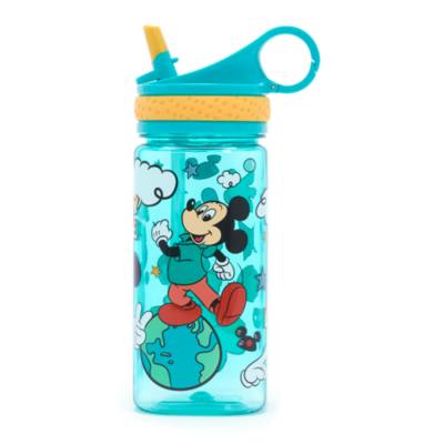 Mickey Mouse Water Bottle with Built-In Straw