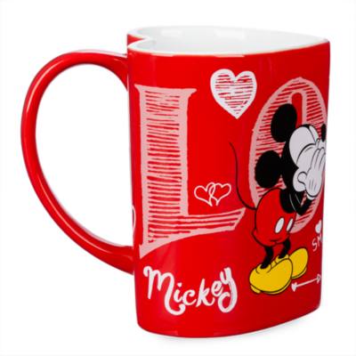 Taza en forma de coraz&oacute;n Mickey y Minnie,