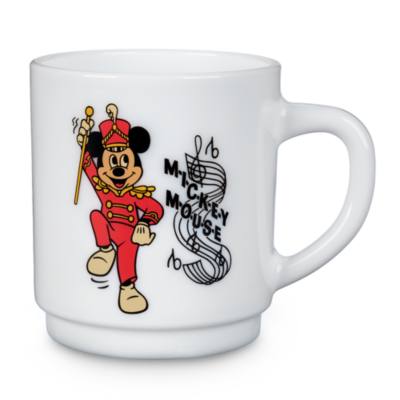 Disney Store Mickey Mouse The Band Concert Milk Glass