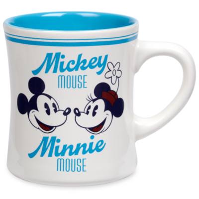 Disney Store Mickey and Minnie Mouse Blue Fall Fun Mug