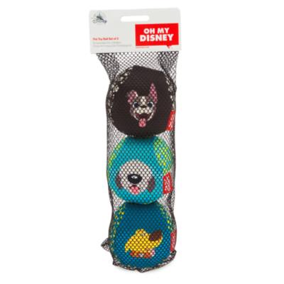 Disney Store Oh My Disney Dogs Pet Toy Balls, Set of 3