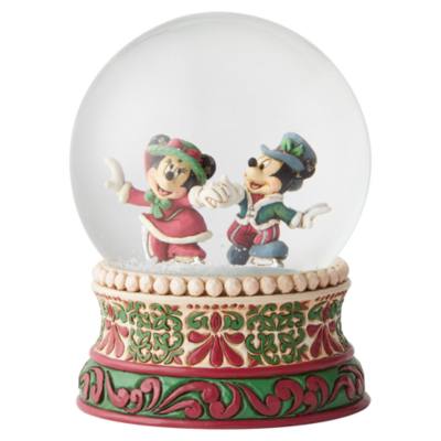 Enesco Mickey and Minnie Splendid Skaters Snow Globe