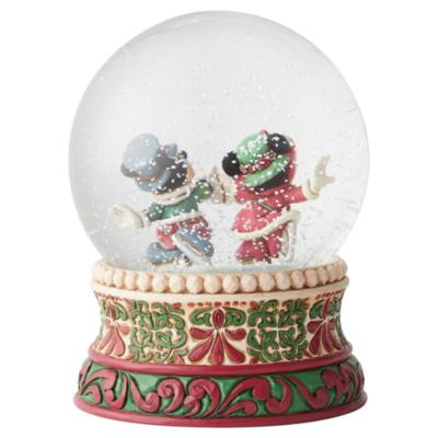 Enesco Mickey and Minnie Splendid Skaters Snow Globe
