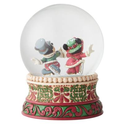 Enesco Mickey and Minnie Splendid Skaters Snow Globe