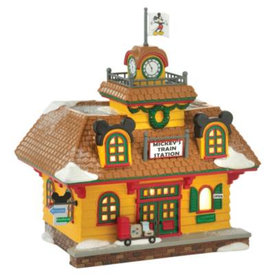 Enesco Mickey's Train Station Disney Village Figurine Disney Store
